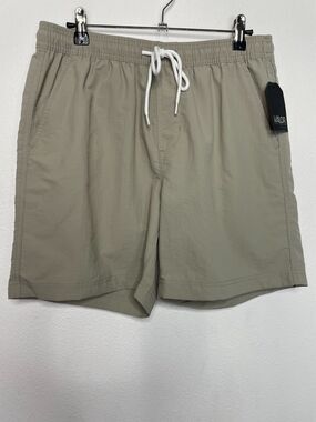 Valor Collective Small Nylon Everyday Shorts Khaki Drawstring Waist Pockets NWT